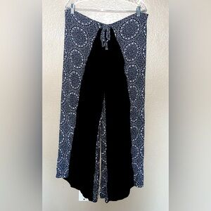 Boho Wrap-tie Wide-leg Flowy Pants